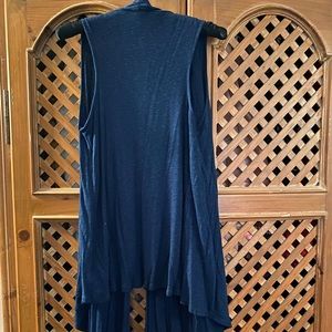 Blue high low vest